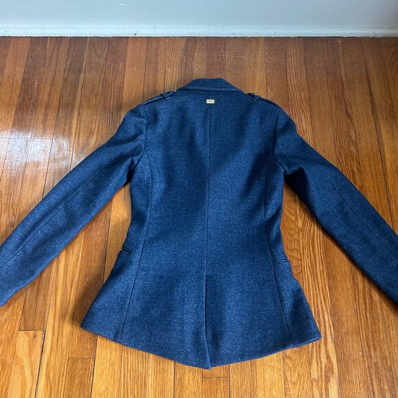 7 For All Mankind XS Wool Blend Blue Double Breasted Button Down Blazer Jacket - Picture 13 of 16